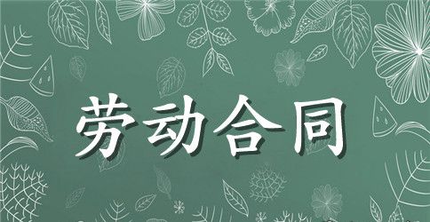 劳动合同模板合集六篇